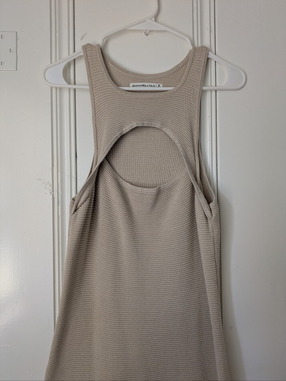 Tan Ribbed Knit Midi Dress - Picture 2 of 3